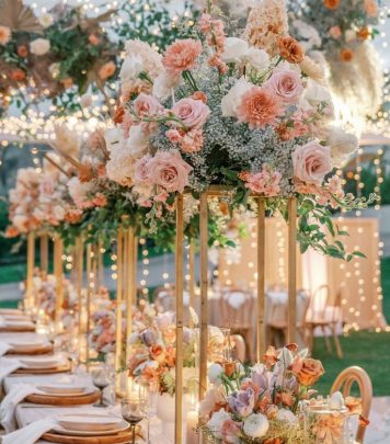 34 Tall Wedding Centerpiece Ideas_ Play With Shades of Pink 34 Tall Wedding Centerpiece Ideas_ Play With Shades of Pink